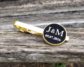 Custom Tie Clip. Leather, Laser Engraved. Wedding, Groom, Groomsmen Gift, Dad, Father Of The Bride