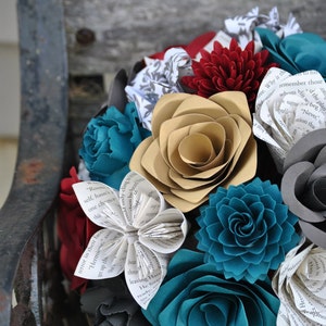 Custom Paper Flower Wedding Bouquets. You Pick The Colors, Papers, Books, Etc.  Anything Is Possible. CUSTOM ORDERS WELCOME