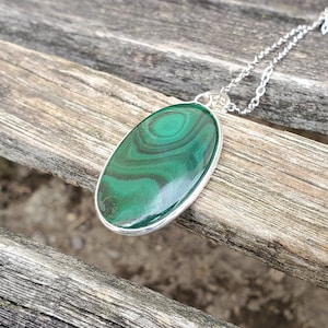 Green Malachite Necklace. Birthday Gift, Anniversary Gift. Gift For Mom. Malachite Pendant