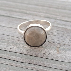 Petoskey Stone Ring. Sterling Silver, Size 7 3/4. Fossilized Coral. Wedding, Christmas Gift, Anniversary Gift. Michigan