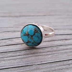 Turquoise Ring. Sterling Silver, Size 5 3/4. Gifts For Her, Mom Gift, Wedding, Christmas Gift, Anniversary Gift.