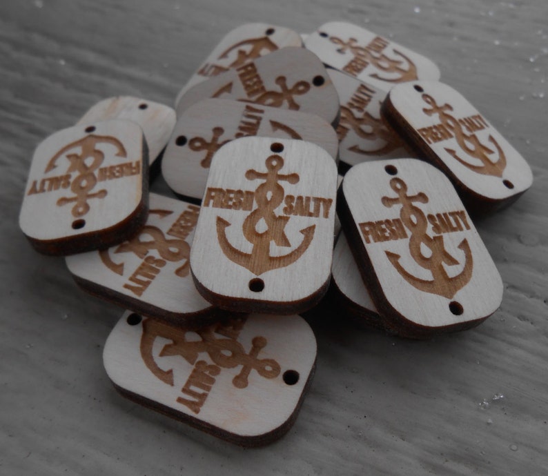 50 YOUR LOGO Tags. Custom Store Tags. Laser Engraved Wood. Custom Orders Welcome. image 7