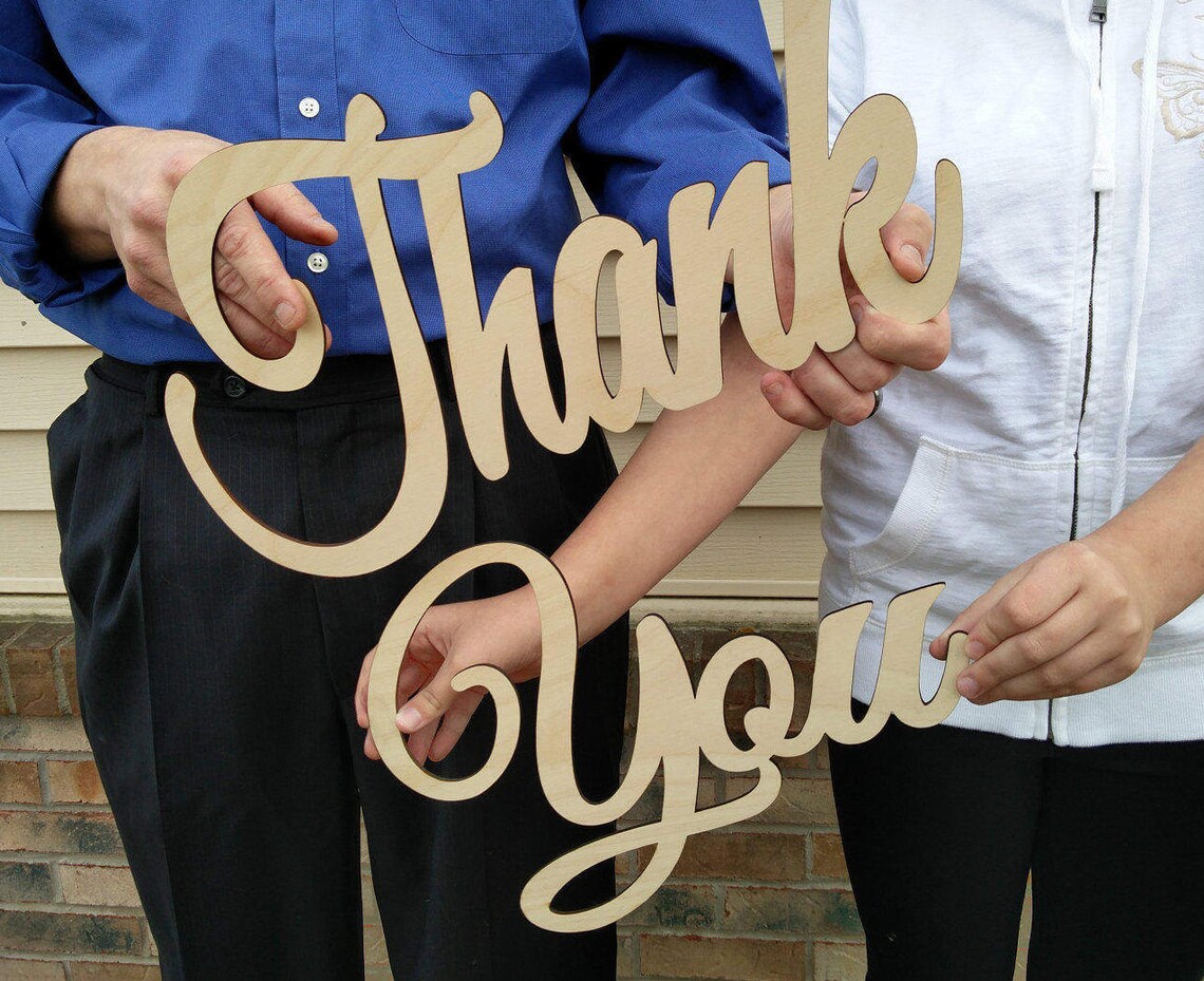 Thank You Wood Sign. Wedding Card Decoration. Rustic. Custom Etsy