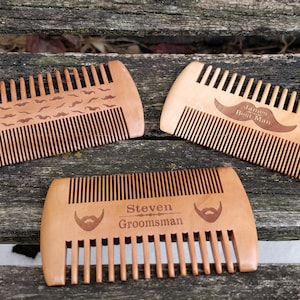 Personalized Beard Comb. Mustache Comb. Engraved. Wedding, Groomsmen Gift, Dad, Anniversary, Birthday, Christmas, Customized Gift