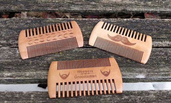 Personalized Beard Comb. Mustache Comb. Engraved. Wedding, Groomsmen Gift, Dad, Anniversary, Birthday, Christmas, Customized Gift