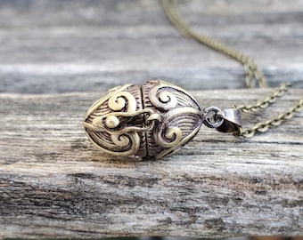 Collar con medallón. Regalo de aniversario, cumpleaños, San Valentín, regalo para mamá. Caja de oración
