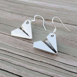 Paper Airplane Earrings. CHOOSE YOUR COLOR. Wedding Gift, Bridesmaid, Mom, Anniversary Gift. Birthday. Unique Gift.