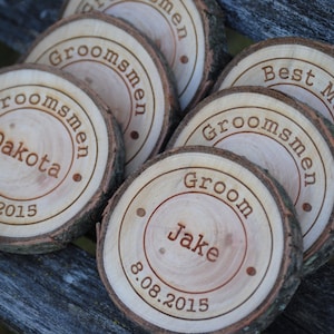 Personalized Coasters. Groomsmen Gift, Groom, Anniversary, Birthday, Dad. Rustic Favor. CHOOSE YOUR WORDS.