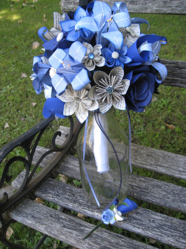 Custom Paper Flower Wedding Bouquets. Bridal Bridesmaids Etsy