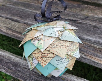 South Africa Map Paper Ornament. Decoration, Christmas, Gift, Birthday, Anniversary, Wedding.