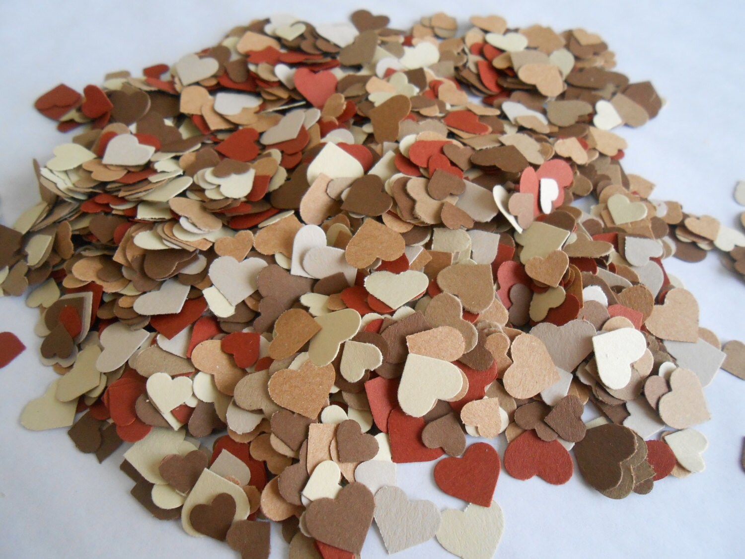 Over 2000 Mini Confetti Hearts. Shades of Kraft Brown Tan Etsy