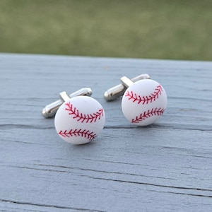 Baseball Cufflinks. Wedding Gift, Gift For Men, Groomsmen Gift, Dad. Gift For Him.