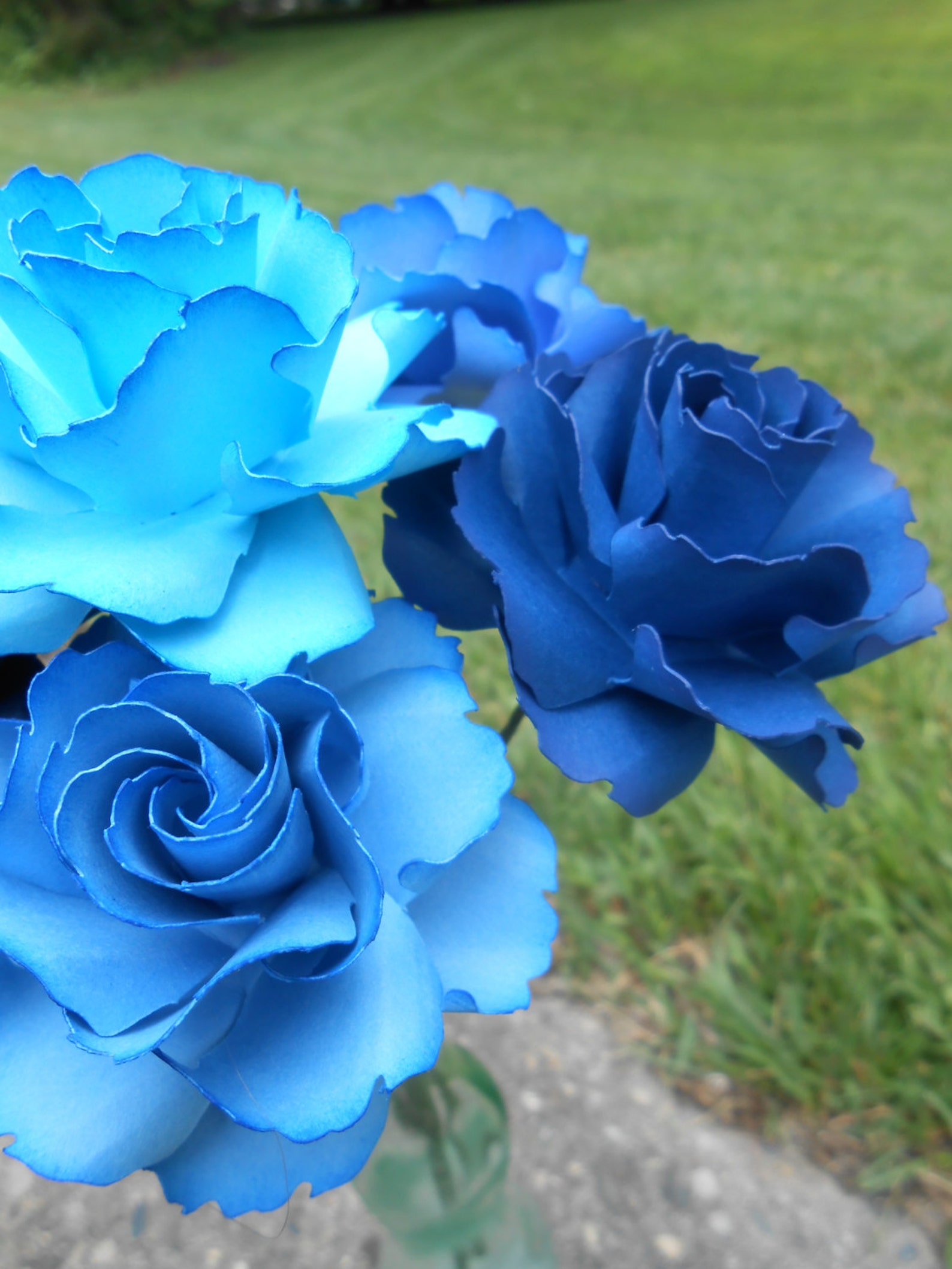 Blue Ombre Wild Roses, Half Dozen. or CHOOSE YOUR COLORS. Centerpiece ...