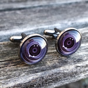 Camera Lens Cufflinks. Wedding, Groom, Anniversary, Christmas Gift, Dad.