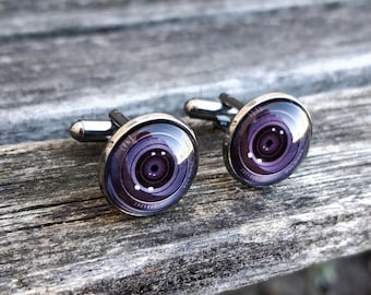 Camera Lens Cufflinks. Wedding, Groom, Anniversary, Christmas Gift, Dad.