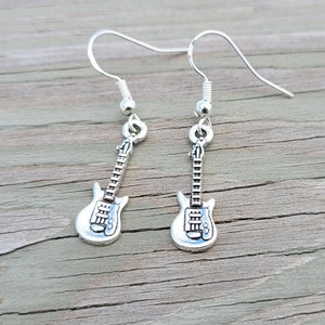 Guitar Earrings. Musician Gift, Anniversary Gift, Birthday Gift. Music Earrings