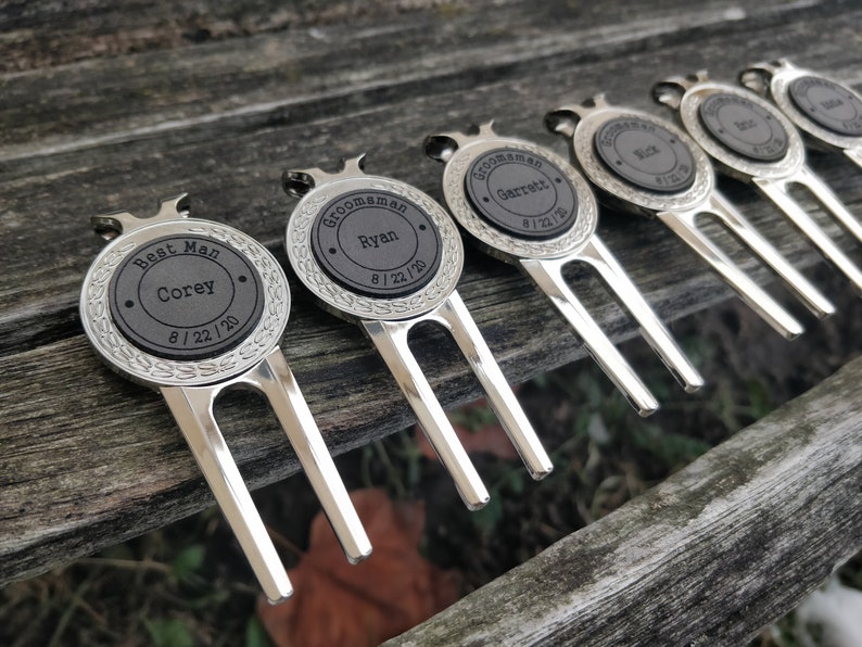 Personalized Golf Divot Tool & Marker. Engraved Leather. Wedding, Groom, Groomsmen Gift, Dad. Anniversary, Birthday, Groom, Father's Day image 9