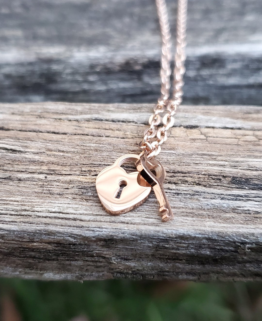 Heart Lock & Key Necklace. CHOOSE YOUR COLOR. Anniversary Gift