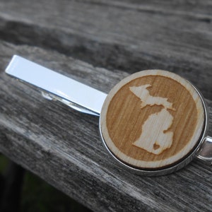 Wood State Tie Clip. CHOOSE YOUR State/City. Wedding, Men&#39;s, Groomsmen Gift, Custom Orders Welcome. Wolverines. Tie Tack, Tie Bar