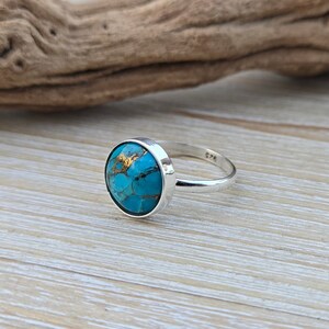 Turquoise Ring. Sterling Silver, Size 8. Gifts For Her, Mom Gift, Wedding, Christmas Gift, Anniversary Gift.