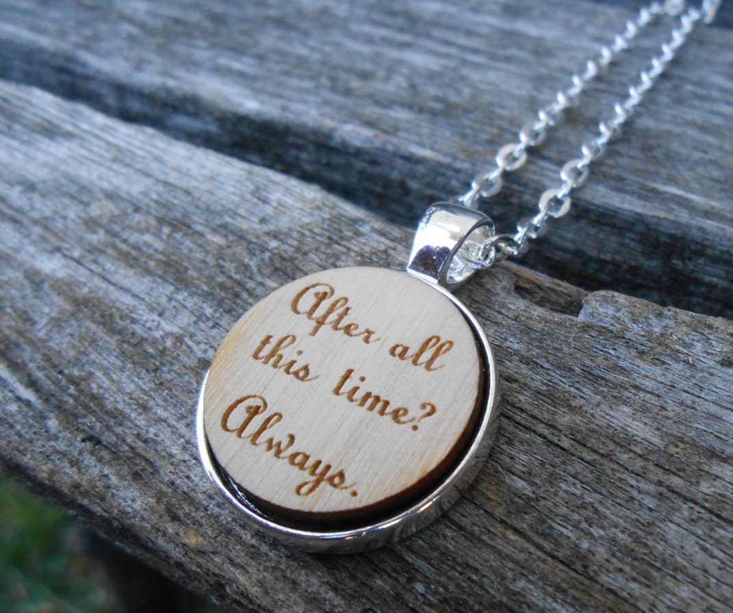 After All This Time Always Necklace. Laser Engraved Wood. Wedding