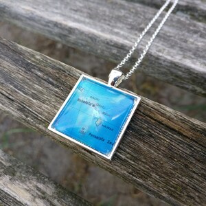 Custom Map Necklace. CHOOSE YOUR PLACE. First Anniversary, Christmas Gift, Citizenship, Birthday Gifts image 4