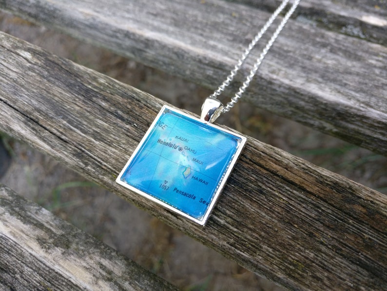 Custom Map Necklace. CHOOSE YOUR PLACE. First Anniversary, Christmas Gift, Citizenship, Birthday Gifts image 4