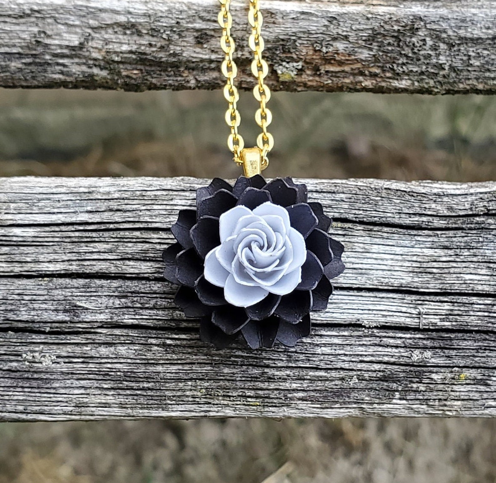Dahlia Flower Necklace. CHOOSE YOUR COLOR Wedding Bridesmaid Etsy