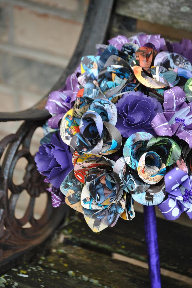 Custom COMIC BOOK Paper Flower Wedding Bouquets. Bride Etsy