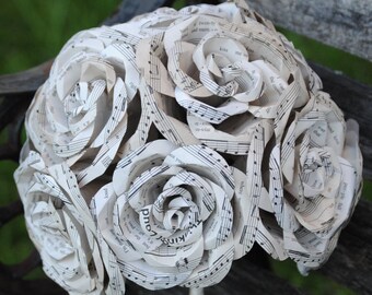 CHOOSE YOUR SONG Bridal Bouquet. Tea Stained Sheet Music Roses. Choose Your Song. Custom Orders Welcome.