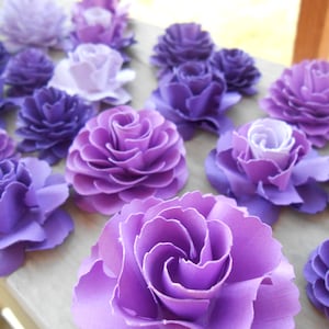 Fiori di carta, torta, decorazioni da tavola. SCEGLI I TUOI COLORI. Set da 20. Matrimoni, docce, fiori di carta, decorazione