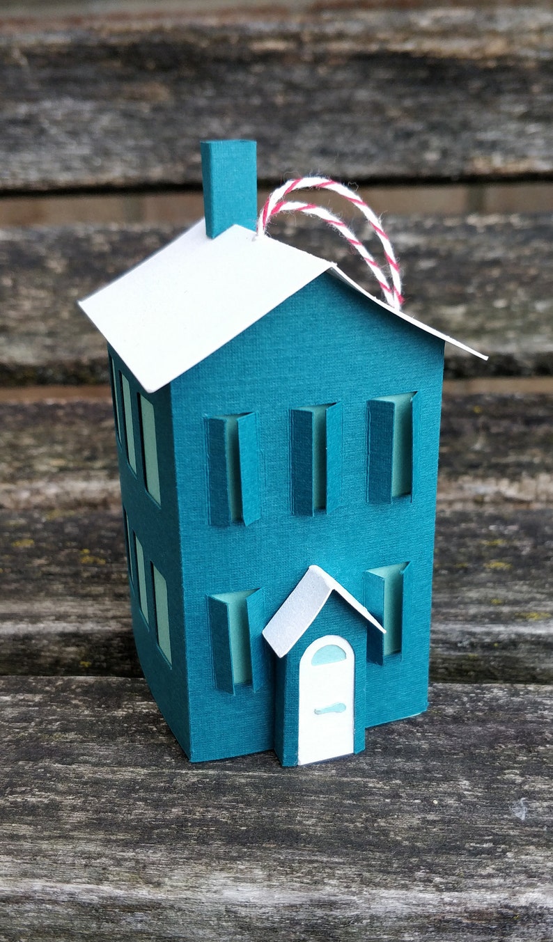 Holiday Christmas Decoration Paper House Ornament Paper House Ornament