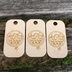 50 YOUR LOGO Tags. Custom Store Tags. Laser Engraved Wood. Custom Orders Welcome. image 4