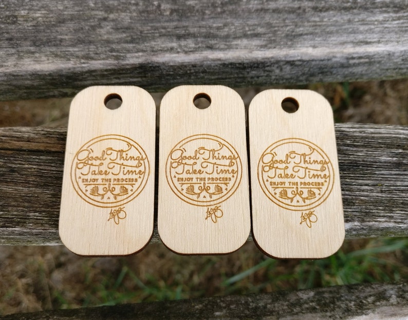 50 YOUR LOGO Tags. Custom Store Tags. Laser Engraved Wood. Custom Orders Welcome. image 4