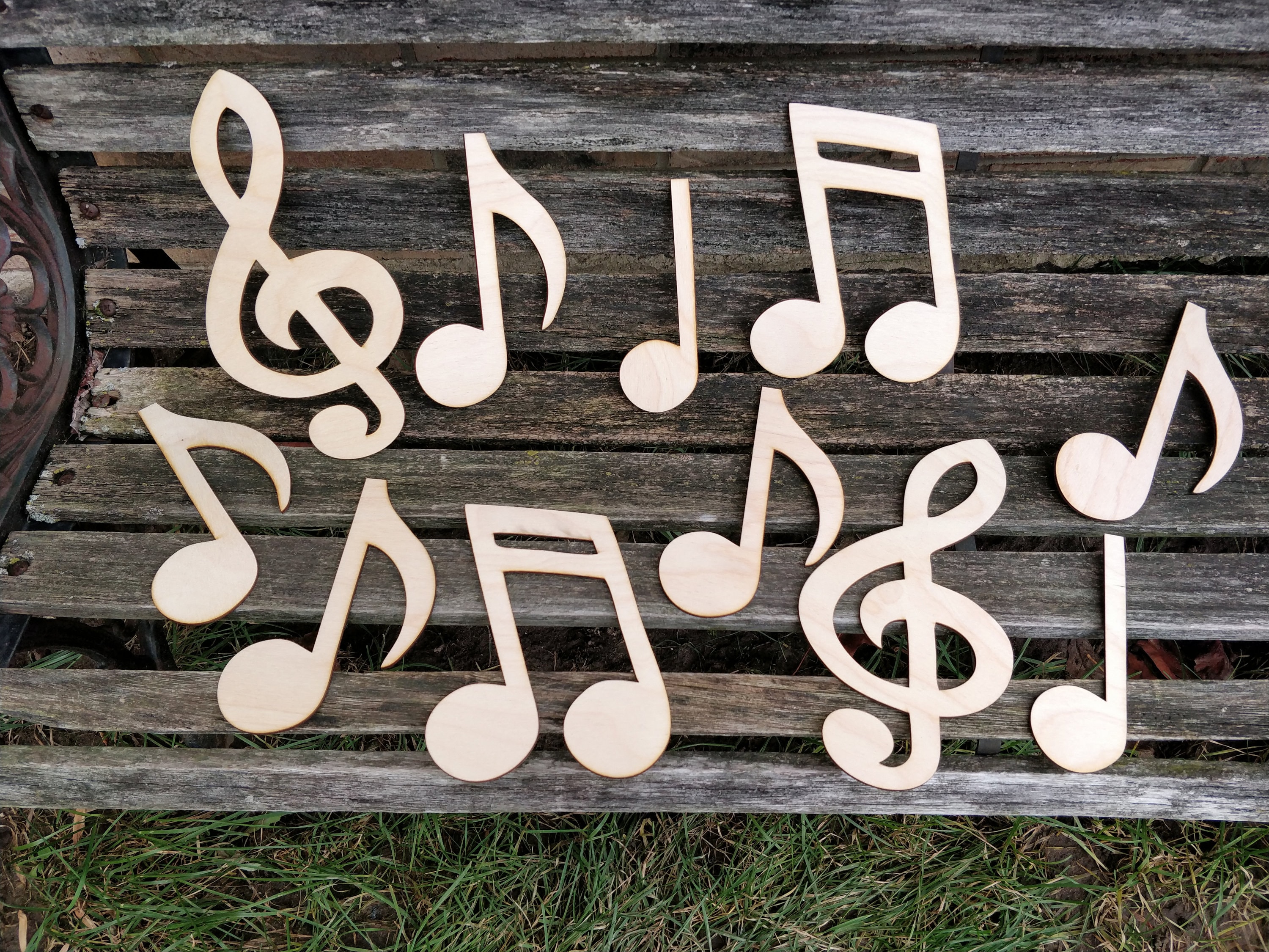 10 Music Notes Wood. CHOOSE YOUR SIZE. Decoration Music Etsy