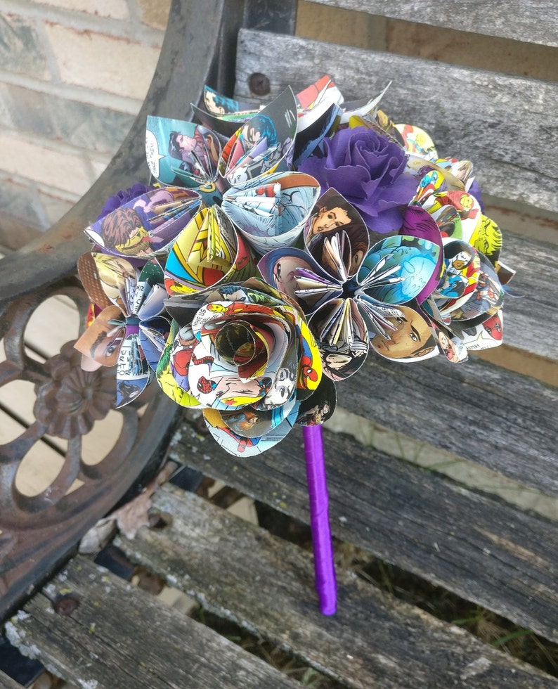 Custom COMIC BOOK Paper Flower Wedding Bouquets. Bride Etsy