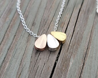 Teardrop Necklace, Three Colors. Gift For Mom, Wedding, Bridesmaids, Anniversary, Birthday, Christmas, Gifts For Her