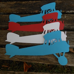 10" Airplanes. CHOOSE YOUR COLORS. Boy's Birthday, Party Decor, Garland. Scrapbooking. Custom Orders Welcome.
