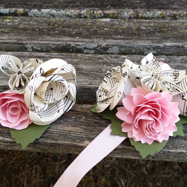 Custom Corsage & Boutonniere SET. CHOOSE Your COLORS. Wrist or Pin-On. Weddings, Prom, Homecoming, Etc.