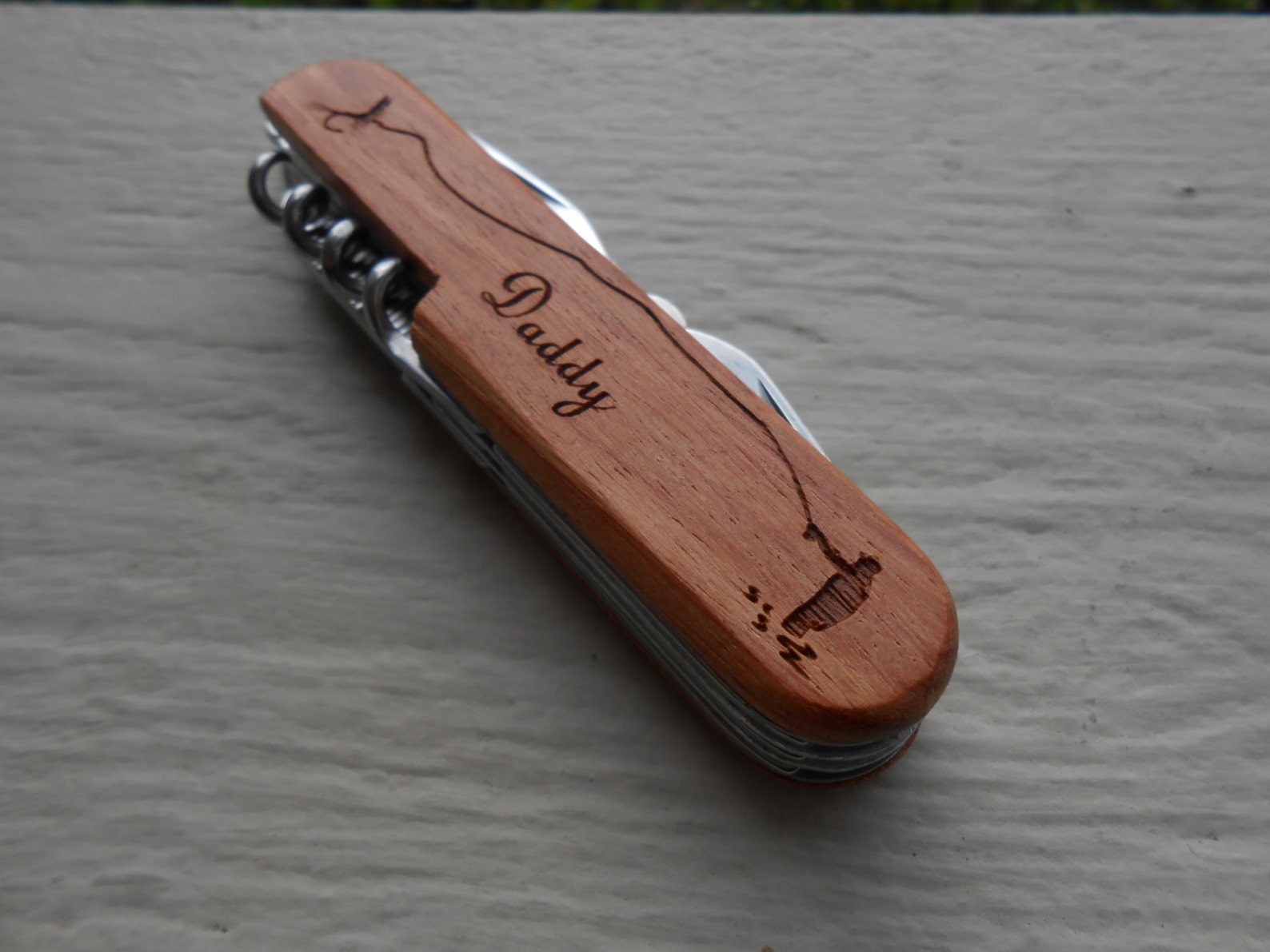 FLY FISHING Pocket Knife Laser Engraved Wood. Wedding Men Etsy