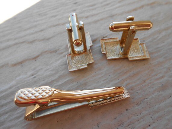 Set Fermacravatta E Gemelli In Oro Spazzolato Per Uomo - Accessori Eleganti Per Abiti, Matrimoni, Eventi Formali | Lunghezza 50 Mm