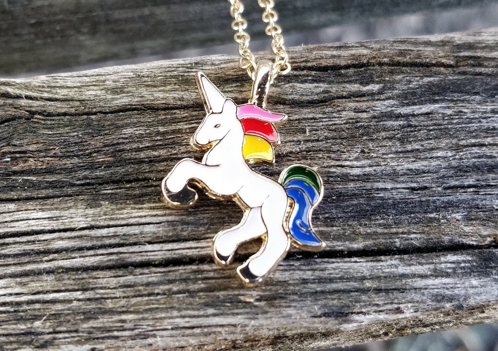 Unicorn Necklace | Gold - Silver | Personalized | Wildflower + Co.
