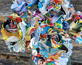 6 Comic-Rosen. Hochzeit, Geburtstag, erster Jahrestag, Herzstück. Einzigartiges Geschenk.