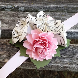 Custom Sheet Music Corsage. CHOOSE YOUR COLORS. Wrist or Pin-On. Weddings, Prom, Bridesmaid, Flower Girl, Homecoming, Etc.