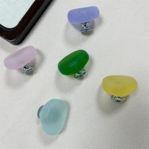 Tiradores de cristal esmerilado, tiradores de armario de cristal mate, tirador de cajón minimalista moderno, tirador de muebles de color suave, tirador de cómoda de cocina hecho a mano