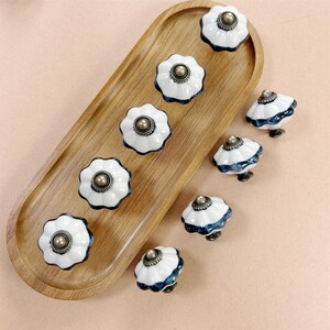 Vintage Floral Ceramic Cabinet Knob – Hand Painted Drawer Pull, Boho Rustic Dresser Knobs, Kitchen Cupboard Handle,Handmade Farmhouse Decor