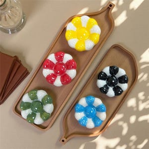 Cute Flower Drawer Knob for Kids Furniture, Colorful Ceramic Cabinet Pull, Nursery Dresser Handle,Handmade Fun Kids Room Decoration