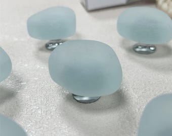 Pomo de cristal esmerilado para armario, moderno tirador de cajón de cristal, pomo transparente mate para cómoda, tirador minimalista para armario de cocina, pomo individual