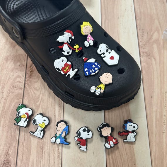 Snoopy Croc Charms Set | Peanuts Shoe Charms | Cartoon Dog Clog Accessories | Cute Snoopy Croc Decorations