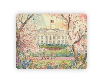 Washington DC Kids Jigsaw Puzzle 30 Pieces Educational Watercolor Scene Featuring the White House for Preschool Learning